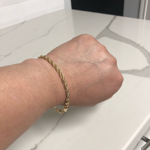 18k Gold Filled Rope Bracelet - Picture 5 of 6